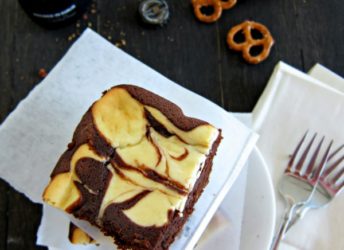 Guinness Brownies with Pretzel Crust