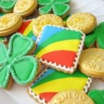 Decorated St. Patrick's Day cookies.