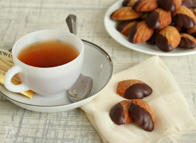 Chocolate Dipped Earl Grey Madeleines by BakingAMoment.com