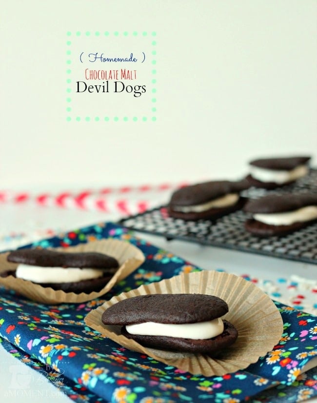 Homemade Chocolate Malt Devil Dogs by BakingAMoment.com