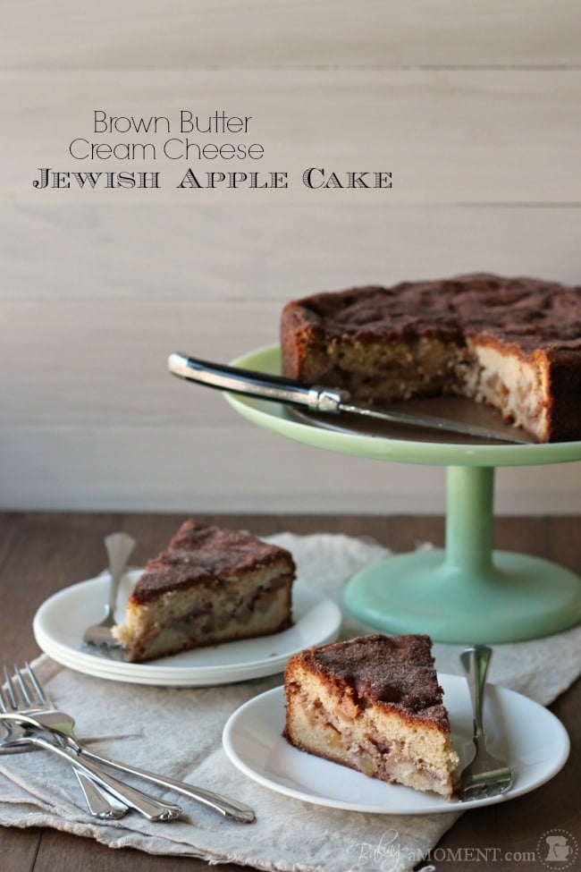 Brown Butter Cream Cheese Jewish Apple Cake by Baking a Moment