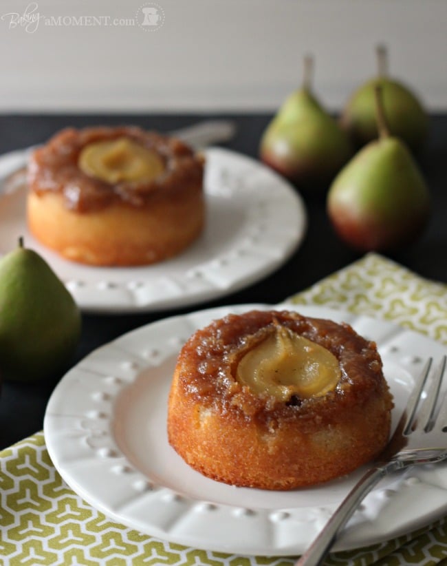 Pear Vanilla Upside Down Cakes | Baking a Moment