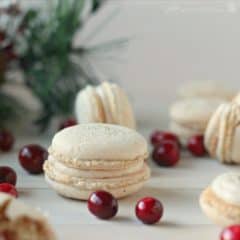 Orange Walnut Macarons with Spiced Cream Cheese and Cranberry Filling | Baking a Moment