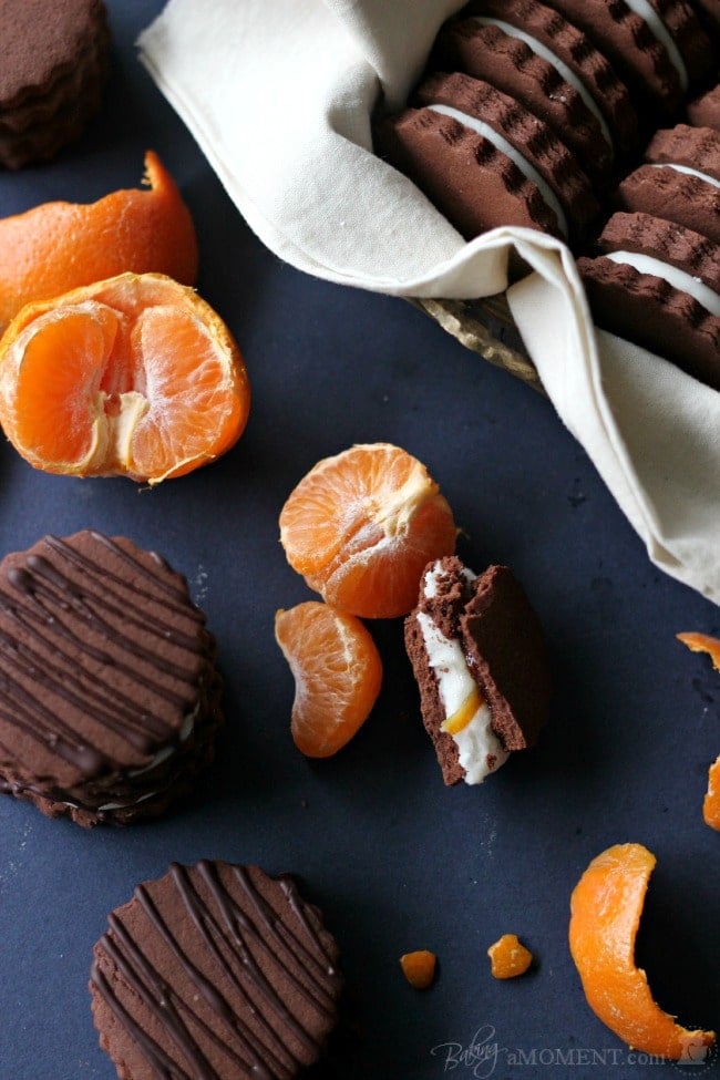 Chocolate Orange Sandwich Cookies | Baking a Moment