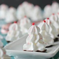 Chocolate Peppermint Meringue Christmas Trees | Baking a Moment