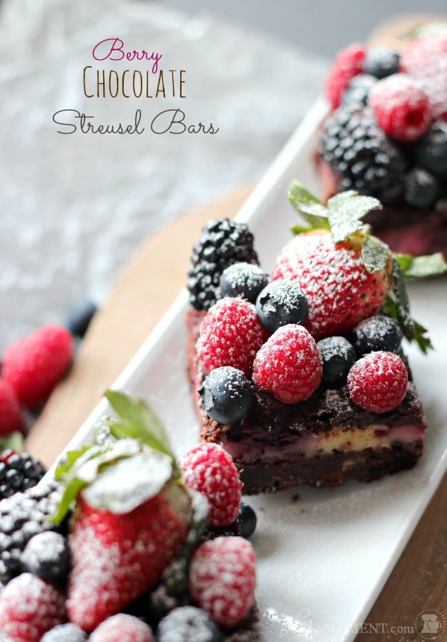 Berry Chocolate Streusel Bars | Baking a Moment