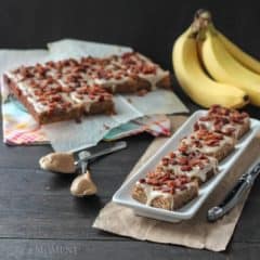 Peanut Butter Banana Blondies with Bacon, aka Elvis Bars | Baking a Moment