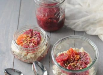 Rice Pudding with Blood Oranges in Vanilla Cardamom Syrup | Baking a Moment