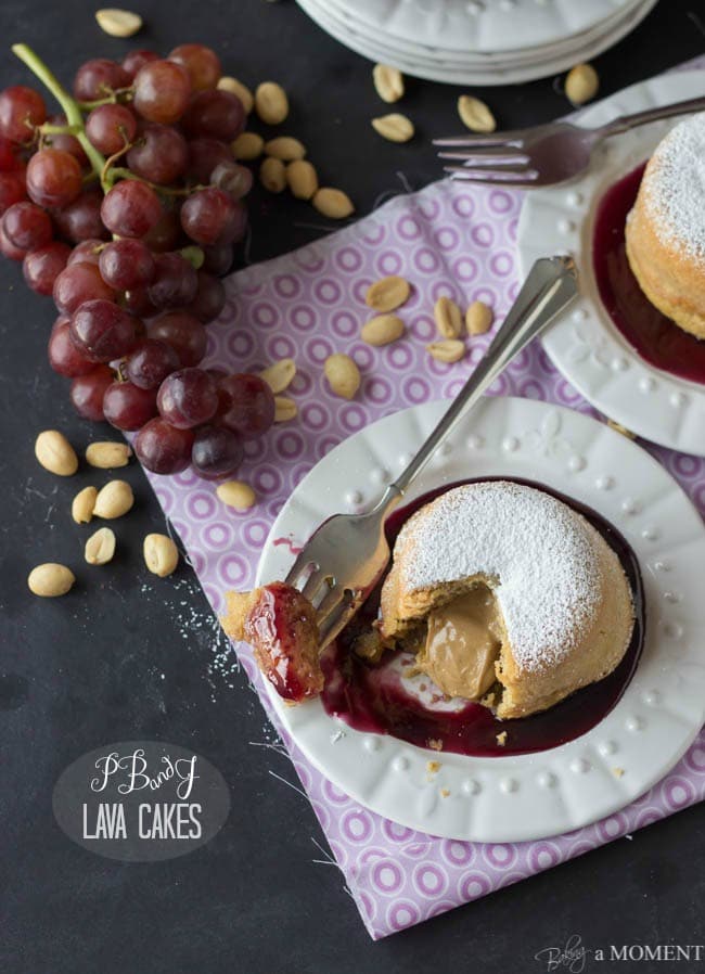 Peanut Butter and Jelly Lava Cakes | Baking a Moment