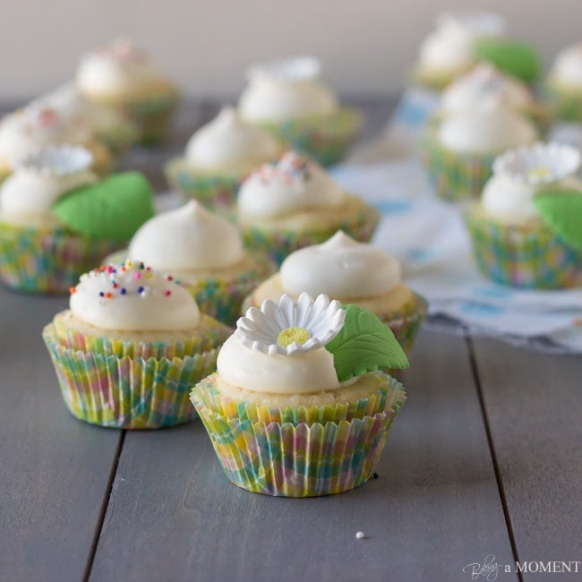 Lemon Yogurt Cupcakes with Cream Cheese Frosting | Baking a Moment