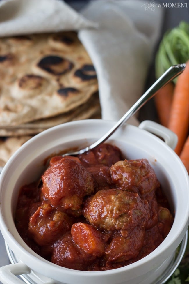 Slow Cooker Morroccan Turkey Meatballs | Baking a Moment
