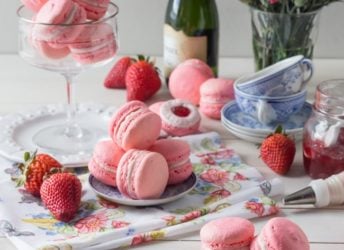 Strawberry Rose Macarons | Baking a Moment
