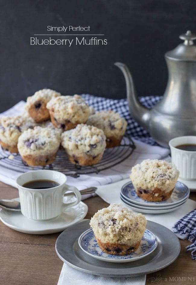 Simply Perfect Blueberry Muffins | Baking a Moment