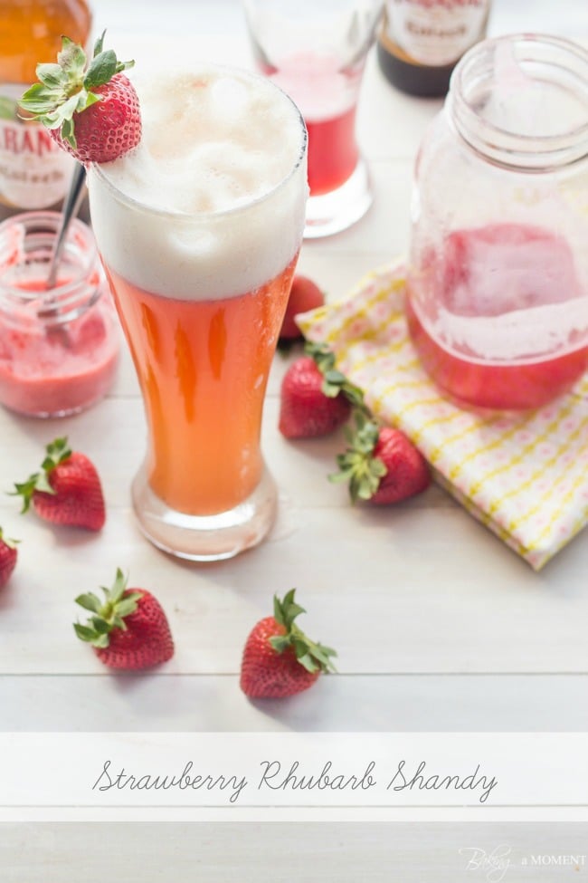Strawberry Rhubarb Shandy | Baking a Moment