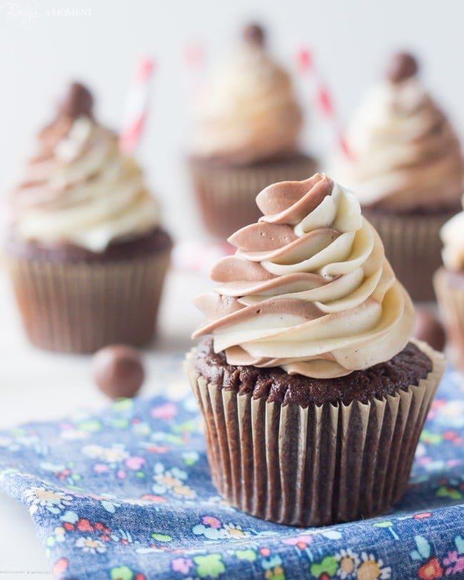 Black & White Malt Shoppe Cupcakes | Baking a Moment