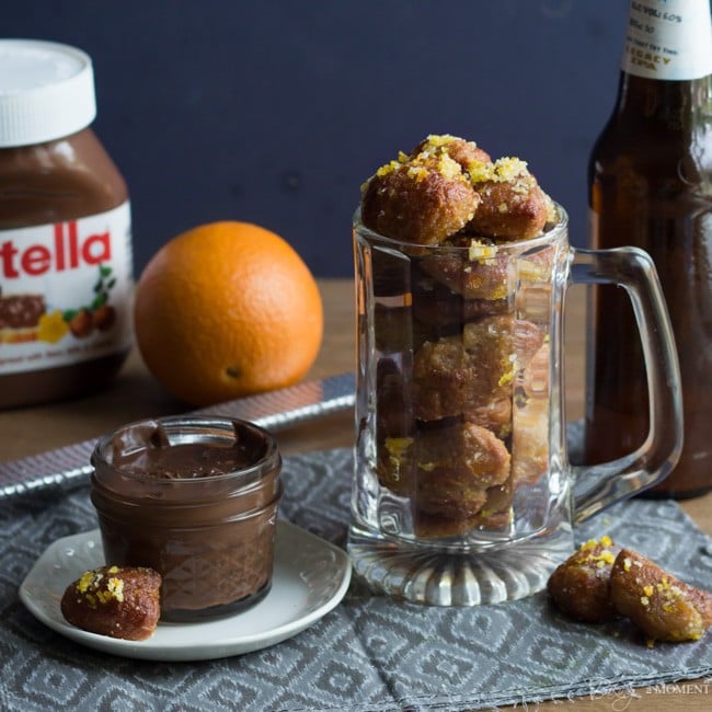 Citrus-y Beer Pretzel Bites with Nutella Dip | Baking a Moment