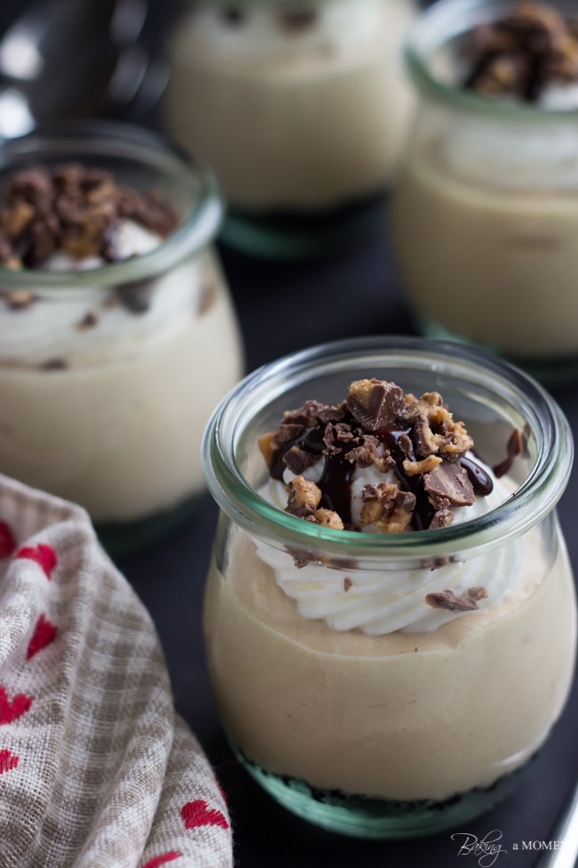 Easy, No-Bake Peanut Butter Pie Jars | Baking a Moment