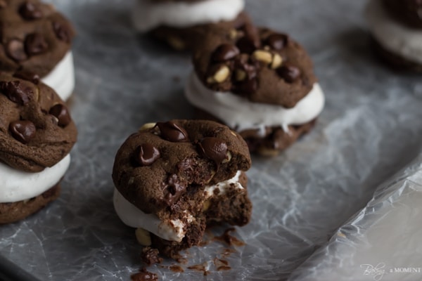 Rocky Road Sandwich Cookies | Baking a Moment