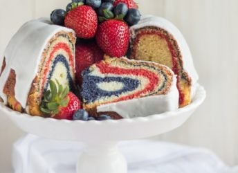 Red, White, & Blue Zebra Bundt Cake | Baking a Moment