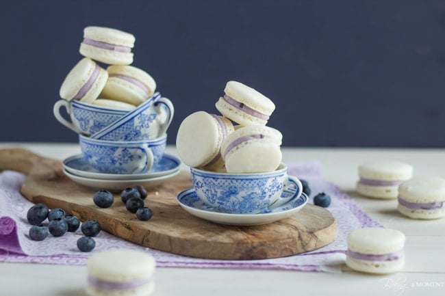 Blueberry Mascarpone Macarons | Baking a Moment