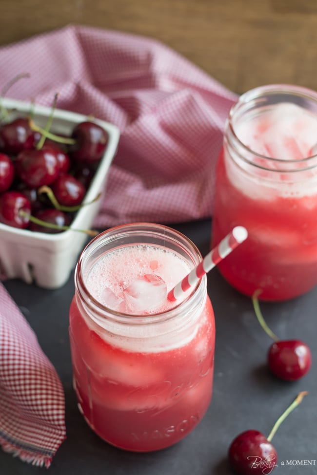 Fresh Cherry Lemonade 4 Ingredients | Baking a Moment
