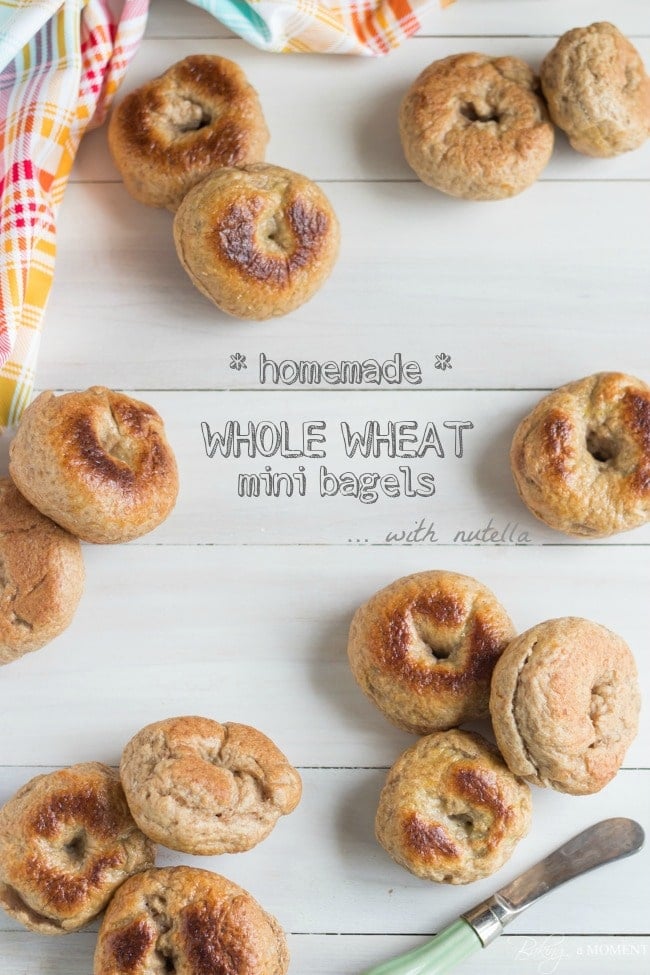 Homemade Whole Wheat Mini Bagels | Baking a Moment