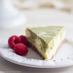 This cheesecake is so creamy-dreamy, and the matcha flavor is amazing with the spices in the crust!