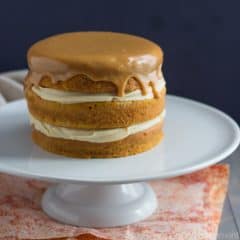 Pumpkin Boston Cream Pie- with Maple Custard and Caramelized White Chocolate Ganache. Awesome fall flavors!
