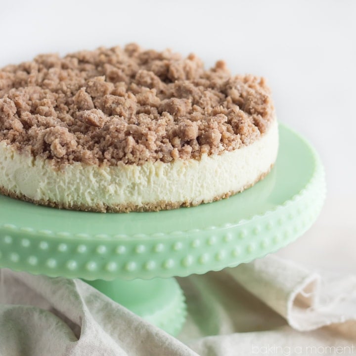 Amazing recipe!  New York Crumb Cheesecake- the crumbly brown sugar streusel is so good with the creamy cheesecake! 