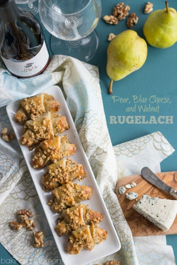 Making these for my holiday party- Pear, Blue Cheese, and Walnut Rugelach.  So good with a glass of wine!  