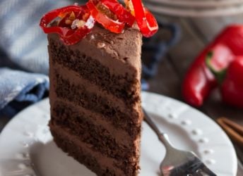We loved this moist and rich Mexican chocolate layer cake- the frosting is spiked with cinnamon and spice!