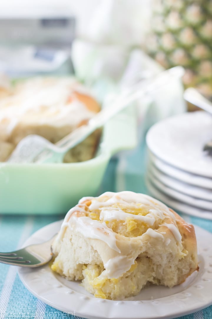Pineapple Sweet Rolls- these were amazing!  So soft and gooey, and that cream cheese drizzle on top was to die for! #OnlyPhiladelphia #MyCreamCheese @LoveMyPhilly #sponsored