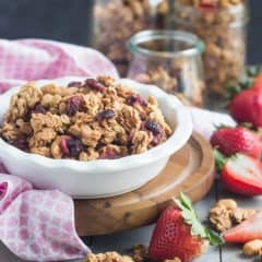 Peanut Butter and Jelly Granola- tasted almost like a peanut butter cookie, but the fruit just added something really special ;) #brunchweek
