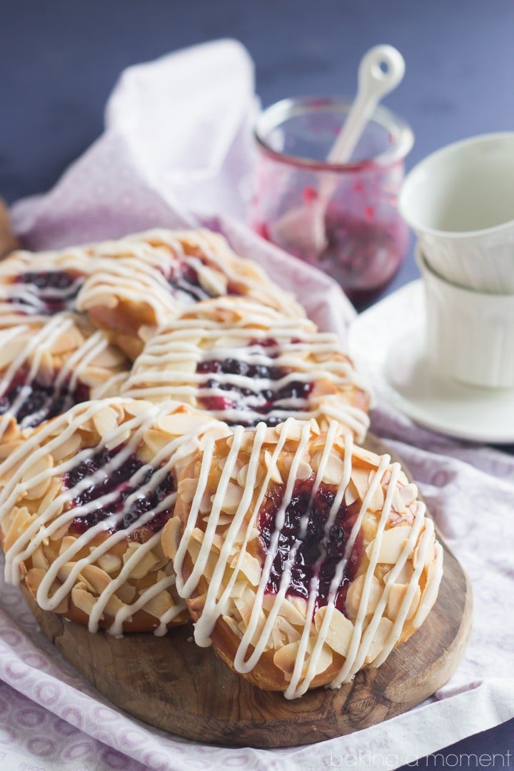 Blackberry Ginger Danish- The filling is a flavor bomb!  So crazy good with that buttery pastry and then the toasted almonds and vanilla bean glaze.  Definitely making these again!  