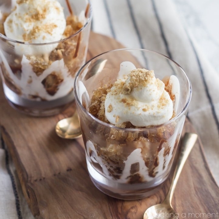 I loved that I could make coffee granita without having to scrape it every hour!  This came together in minutes and it tasted just like a S'mores Frap only better.  Such a refreshing summer pick-me-up! 
