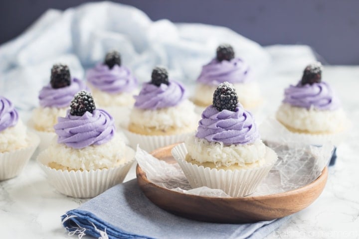 Blackberry Coconut Cupcakes- oh my!  So dreamy and light, and that blackberry filling was such a fun surprise! 