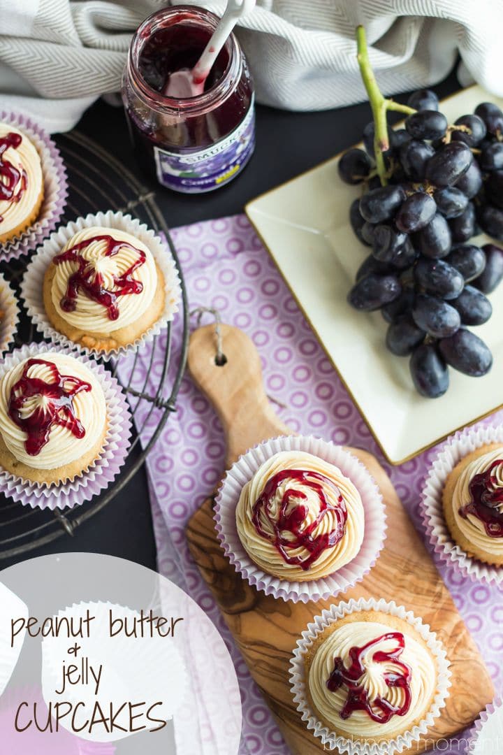 Peanut Butter and Jelly Cupcakes | Baking a Moment