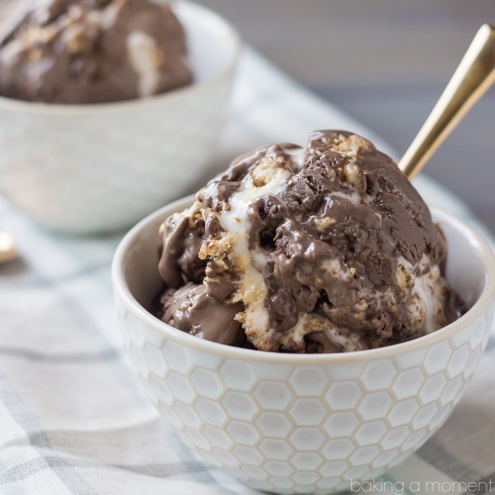 Chocolate Marshmallow Rice Krispie Treat Ice Cream- SWOON!
