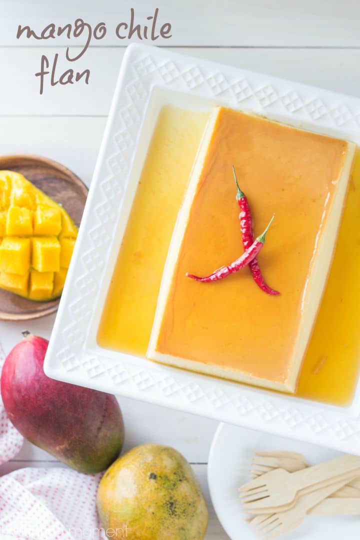 Mango Chile Flan- LOVED the hint of spice in this fruity custard! Surprisingly simple to make too ;) 
