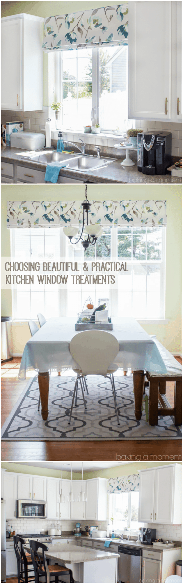 How to Choose Kitchen Window Treatments that are Beautiful and Practical | Baking a Moment