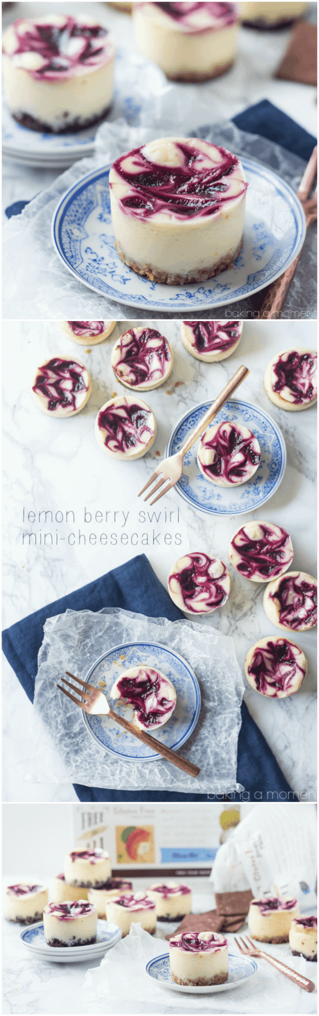 Lemon Berry Swirl Mini-Cheesecakes! So cute, and completely gluten-free :) #ad