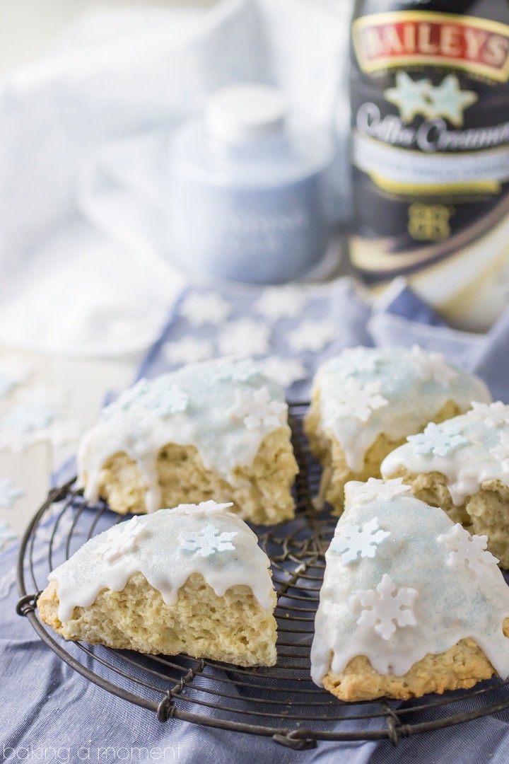Frosted Vanilla Cookie Scones- PERFECT texture on these scones! And the flavor- so vanilla-y and good! #myBAILEYScreamers #ad 