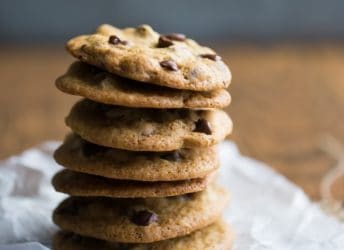 My husband loves these cookies! Just like Tate's- super thin and crisp, with a buttery flavor and pockets of melty chocolate running all throughout.