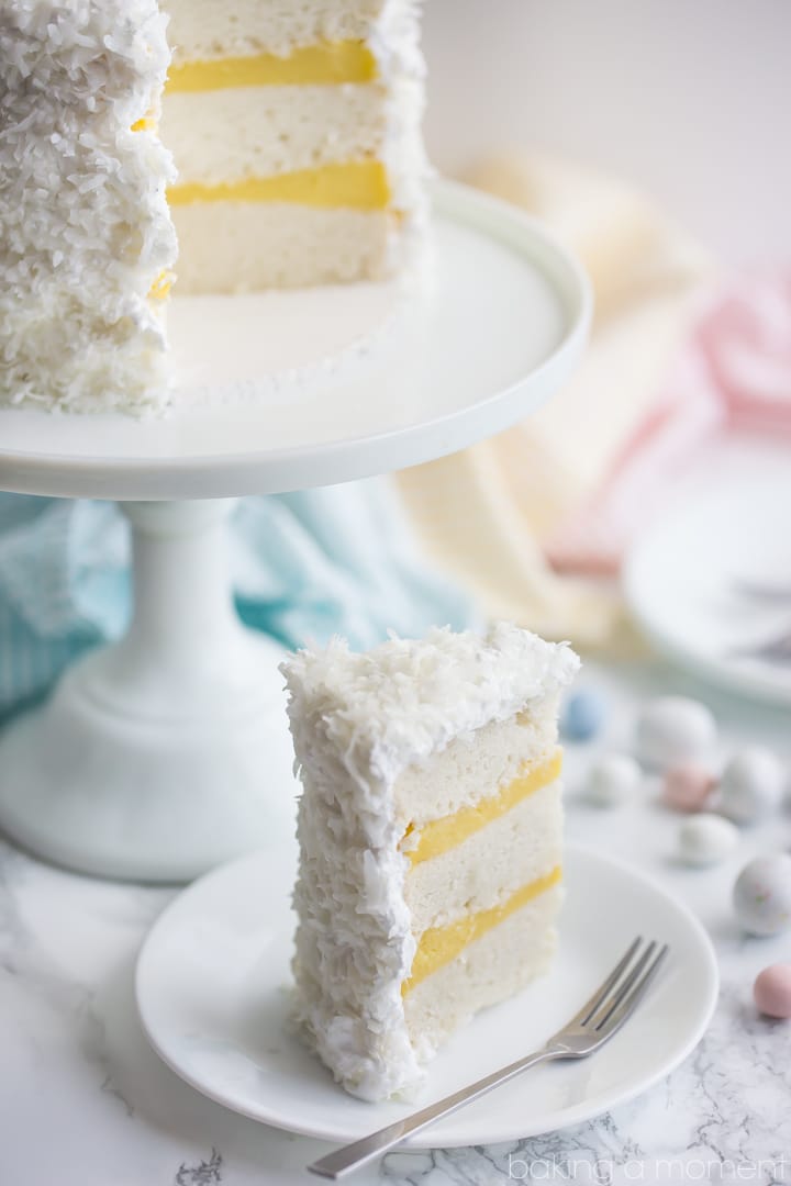 Best coconut cake ever! So much coconut flavor in every component, and it's completely dairy-free!