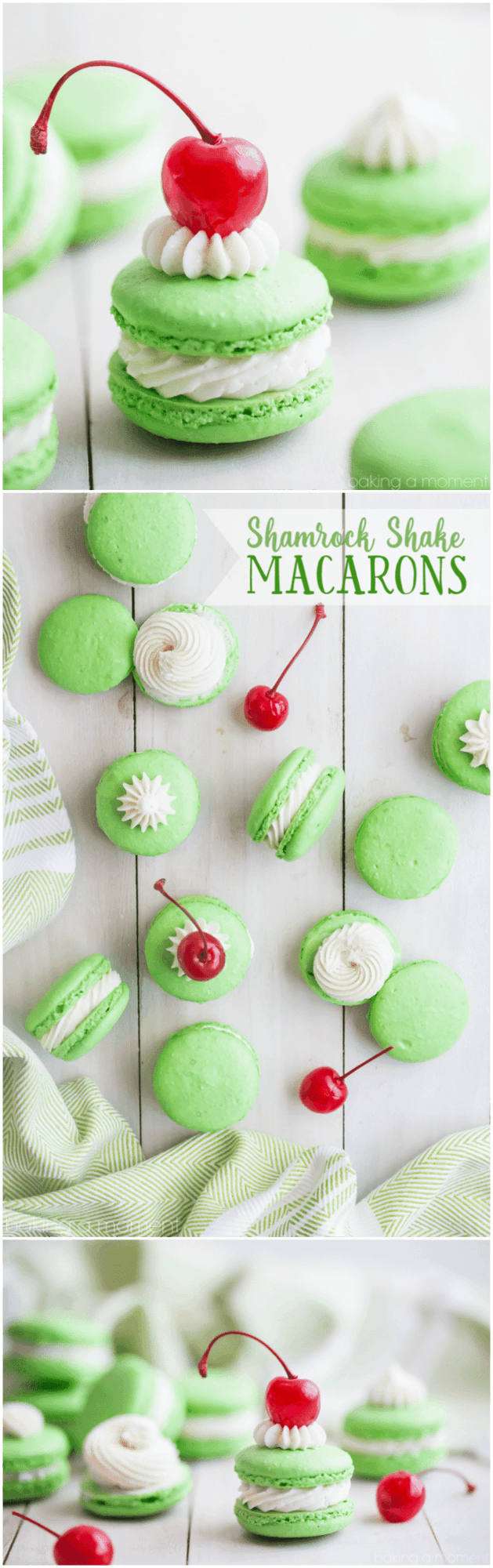 Shamrock Shake Macarons! So much fun for St. Patrick's Day! 