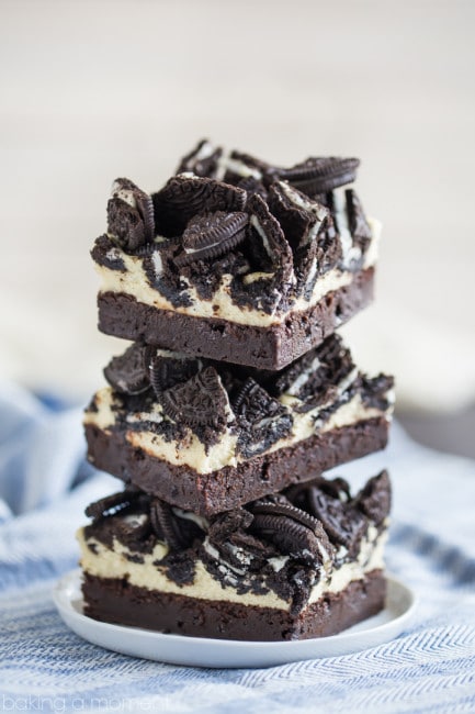 Oreo Cheesecake Brownie Bars - Baking A Moment