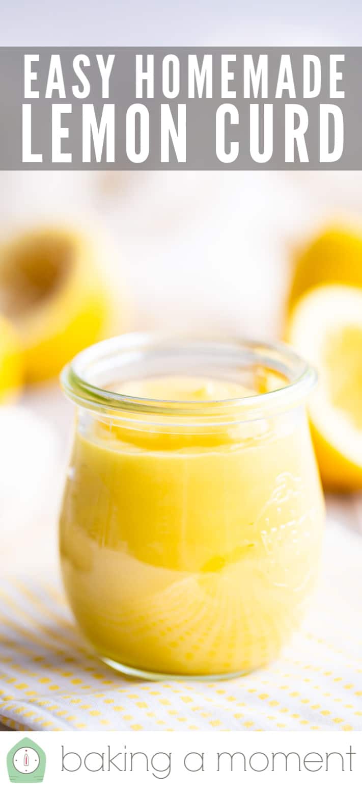 Lemon curd recipe prepared and served in a tulip-shaped jar.