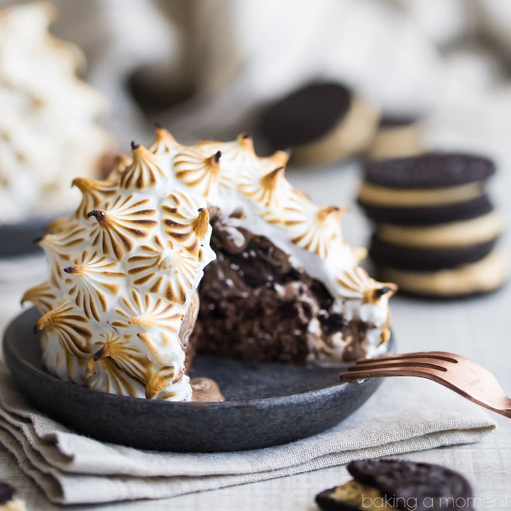 Double Chocolate Peanut Butter Oreo Baked Alaska- WHOA! So many incredible flavors and textures going on here. Perfect for when you really want to impress. #BHGParty