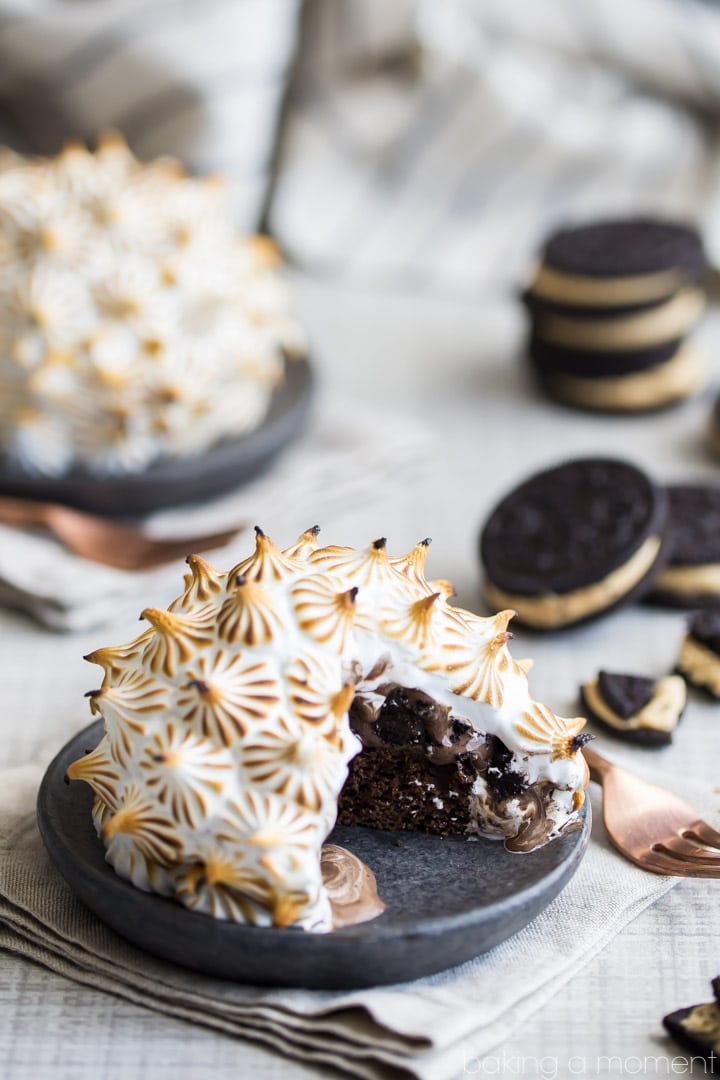 Double Chocolate Peanut Butter Oreo Baked Alaska- WHOA! So many incredible flavors and textures going on here. Perfect for when you really want to impress. #BHGParty