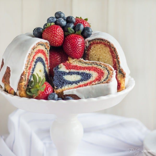Red, White, and Blue Velvet Bundt Cake